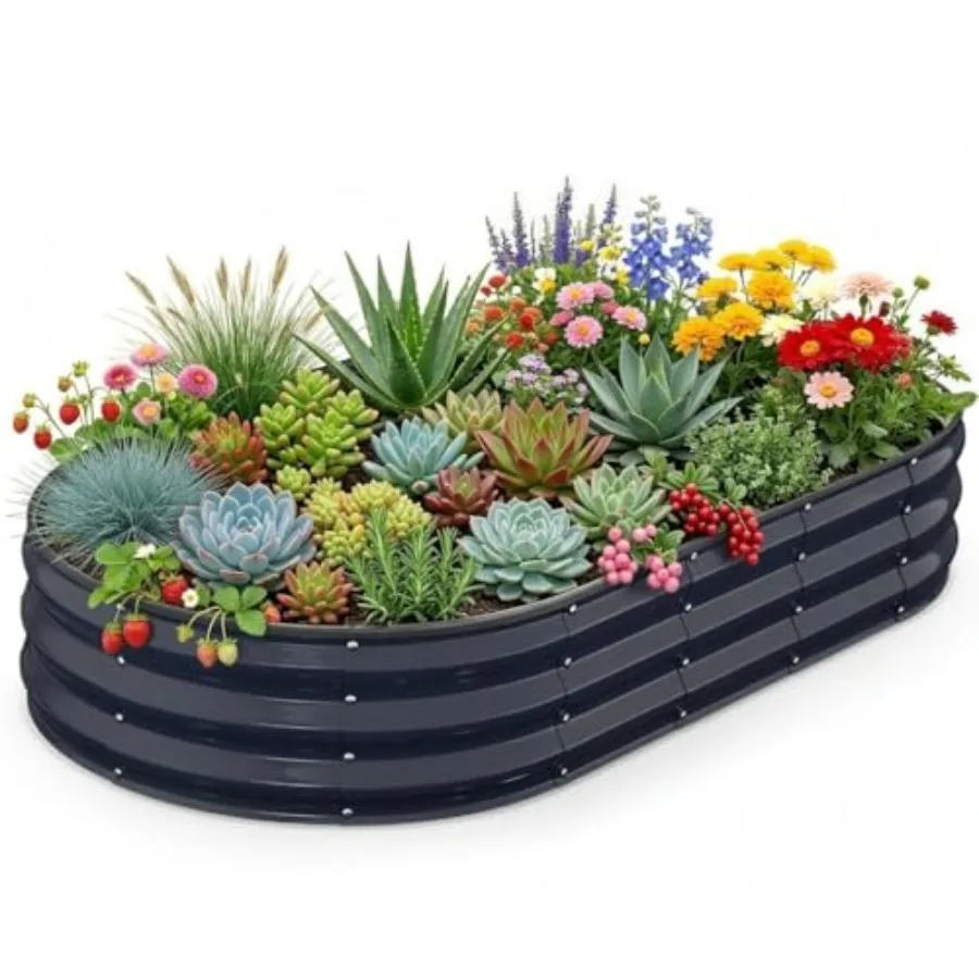 Raised Garden Bed 6×3×1 Feet, Galvanized Metal Raised Planter Box Decorative Vegetable and Herb Planting Container for Lawn Bor
Raised Garden Bed 6×3×1 Feet, Galvanized Metal Raised Planter Box Decorative Vegetable and Herb Planting Container for Lawn Bor