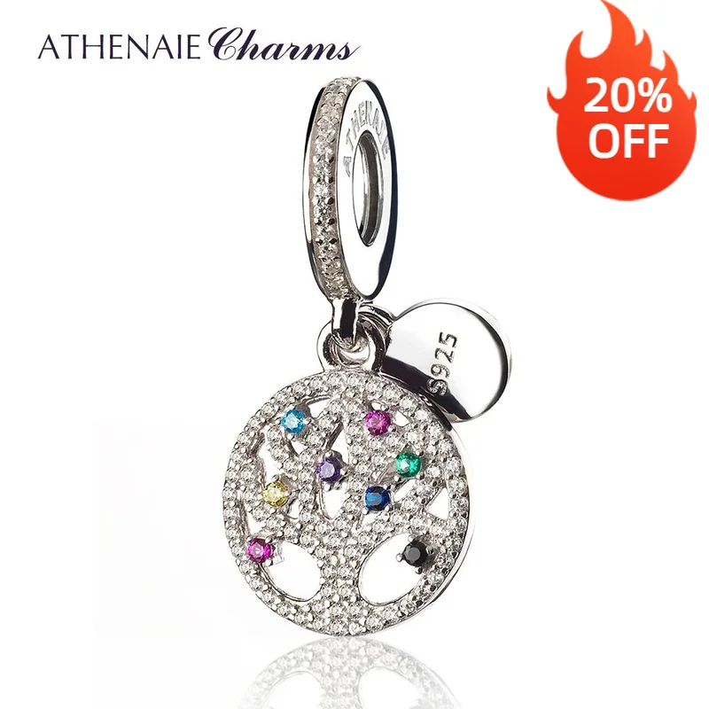 ATHENAIE 925 Sterling Silver Pave Multi-Colored CZ Family Tree Dangle Pendant Drops Beads Fit European Charms Bracelets Necklace
ATHENAIE 925 Sterling Silver Pave Multi-Colored CZ Family Tree Dangle Pendant Drops Beads Fit European Charms Bracelets Necklace