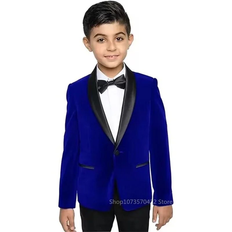 Gentleman Kids Suits Formal Royal Blue Velvet Jacket Pants Boys Suit Children Wedding Performance Party Piano Wear
Gentleman Kids Suits Formal Royal Blue Velvet Jacket Pants Boys Suit Children Wedding Performance Party Piano Wear