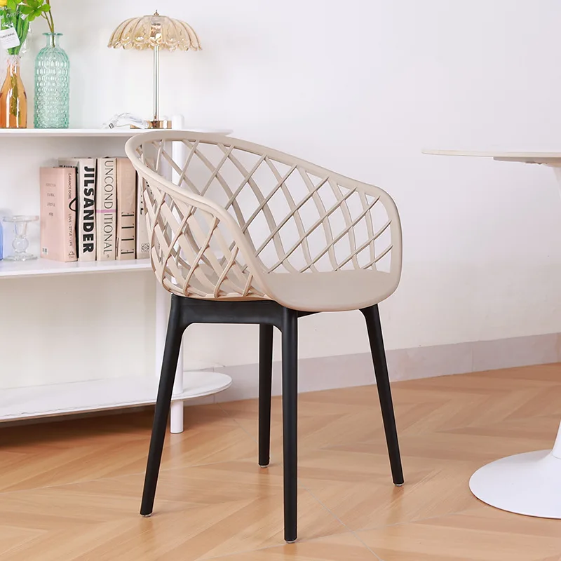 New modern plastic chair dessert shop lazy backrest chair, western restaurant hollow dining chair outdoor chair
New modern plastic chair dessert shop lazy backrest chair, western restaurant hollow dining chair outdoor chair