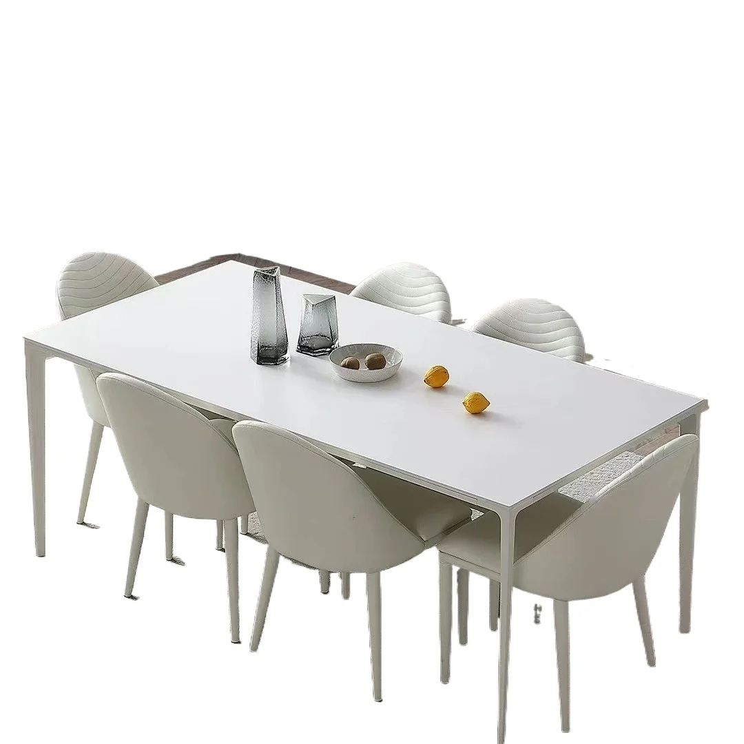 French white cream style Deli Feng rock slab dining table Foshan simple small apartment home dining
French white cream style Deli Feng rock slab dining table Foshan simple small apartment home dining