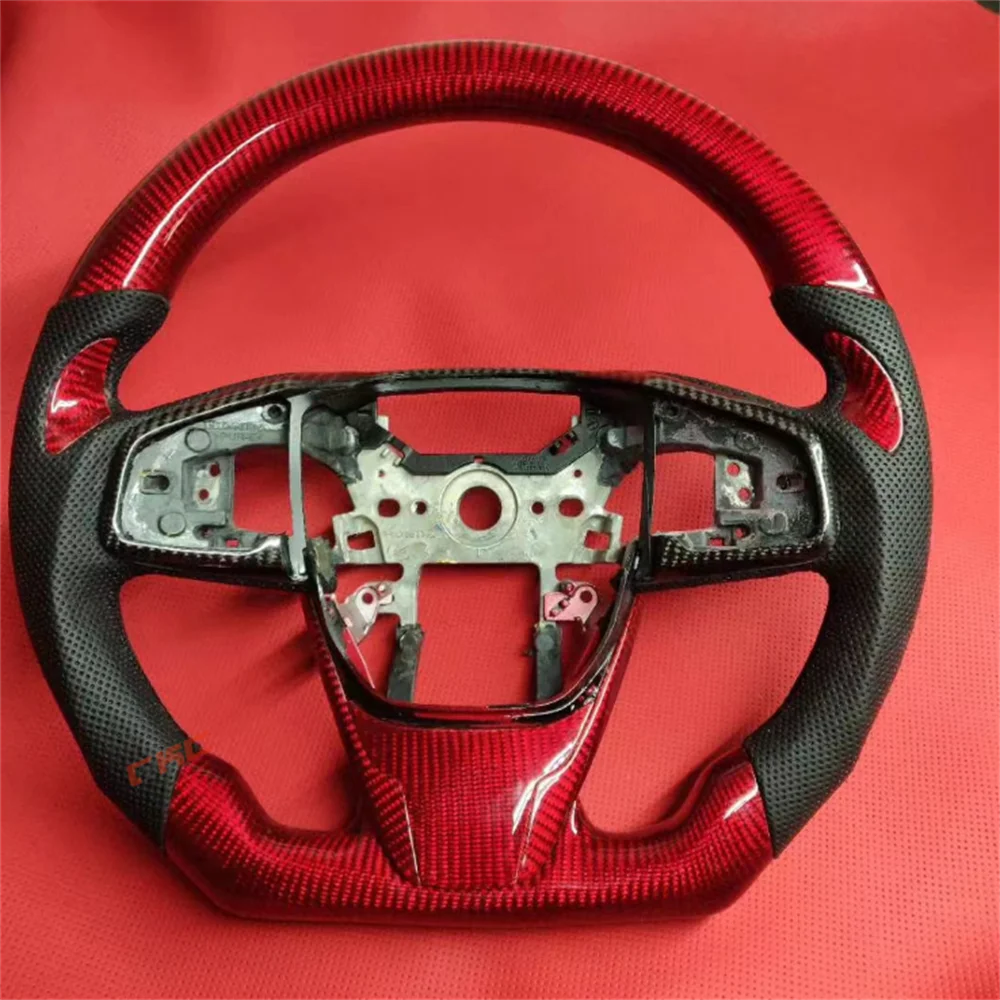 Customized red Carbon Fiber black Perforated Leather steering wheel For Honda Civic 10th 2016 2017 2018 2019 2020 2021
Customized red Carbon Fiber black Perforated Leather steering wheel For Honda Civic 10th 2016 2017 2018 2019 2020 2021