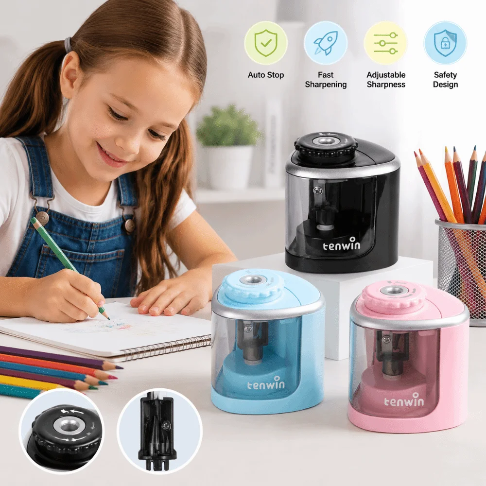 Multi-Purpose Electric Pencil Sharpener Desktop Stationery Student Sharpener 2 in 1 Pencil Cutting Tool Classroom Prize
Multi-Purpose Electric Pencil Sharpener Desktop Stationery Student Sharpener 2 in 1 Pencil Cutting Tool Classroom Prize