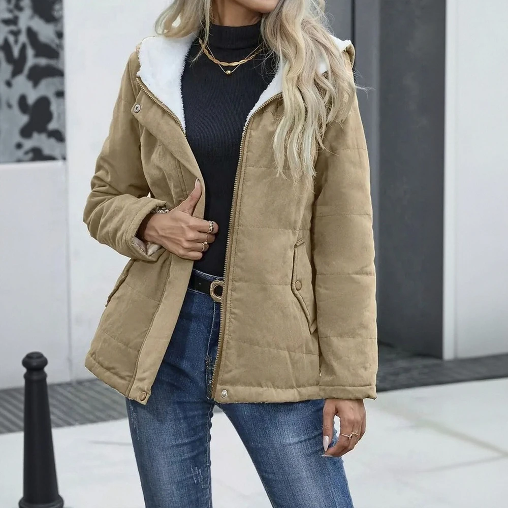 Korean Style Women's Fleece-Lined Hooded Cotton-Padded Jacket Autumn Winter Thickened Long Sleeve Academic Style Bread Coat
Korean Style Women's Fleece-Lined Hooded Cotton-Padded Jacket Autumn Winter Thickened Long Sleeve Academic Style Bread Coat