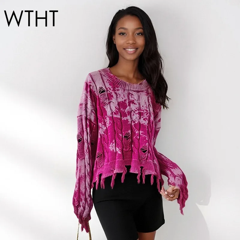 WTHT New Trendy Women's Wash Hole Design Knit Sweater 2025 Autumn Fashion Long Sleeves O-neck Pullovers Female 1LS2572
WTHT New Trendy Women's Wash Hole Design Knit Sweater 2025 Autumn Fashion Long Sleeves O-neck Pullovers Female 1LS2572