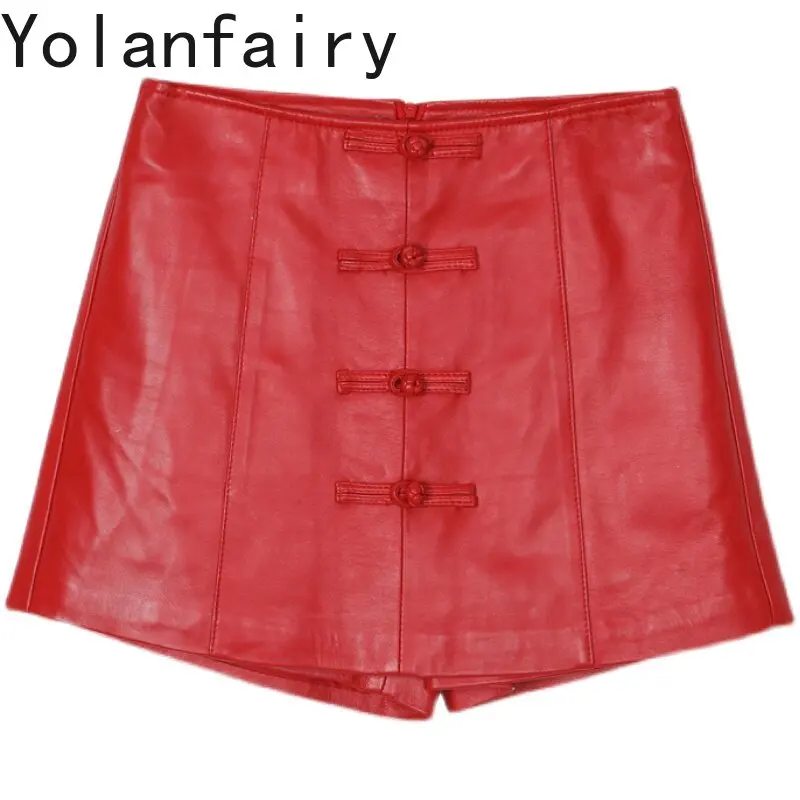 YOLANFAIRY Red Genuine Sheepskin Wide Leg Shorts with Frog Buttons Women High Waist Casual Real Leather Shorts New 2026 Fall
YOLANFAIRY Red Genuine Sheepskin Wide Leg Shorts with Frog Buttons Women High Waist Casual Real Leather Shorts New 2026 Fall