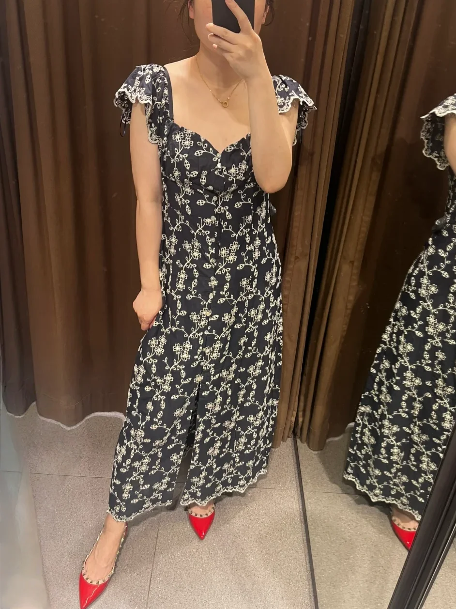 Women's French square neck floral embroidery floral print dress sweet daily date retro ruffled long skirt seaside beach dress
Women's French square neck floral embroidery floral print dress sweet daily date retro ruffled long skirt seaside beach dress