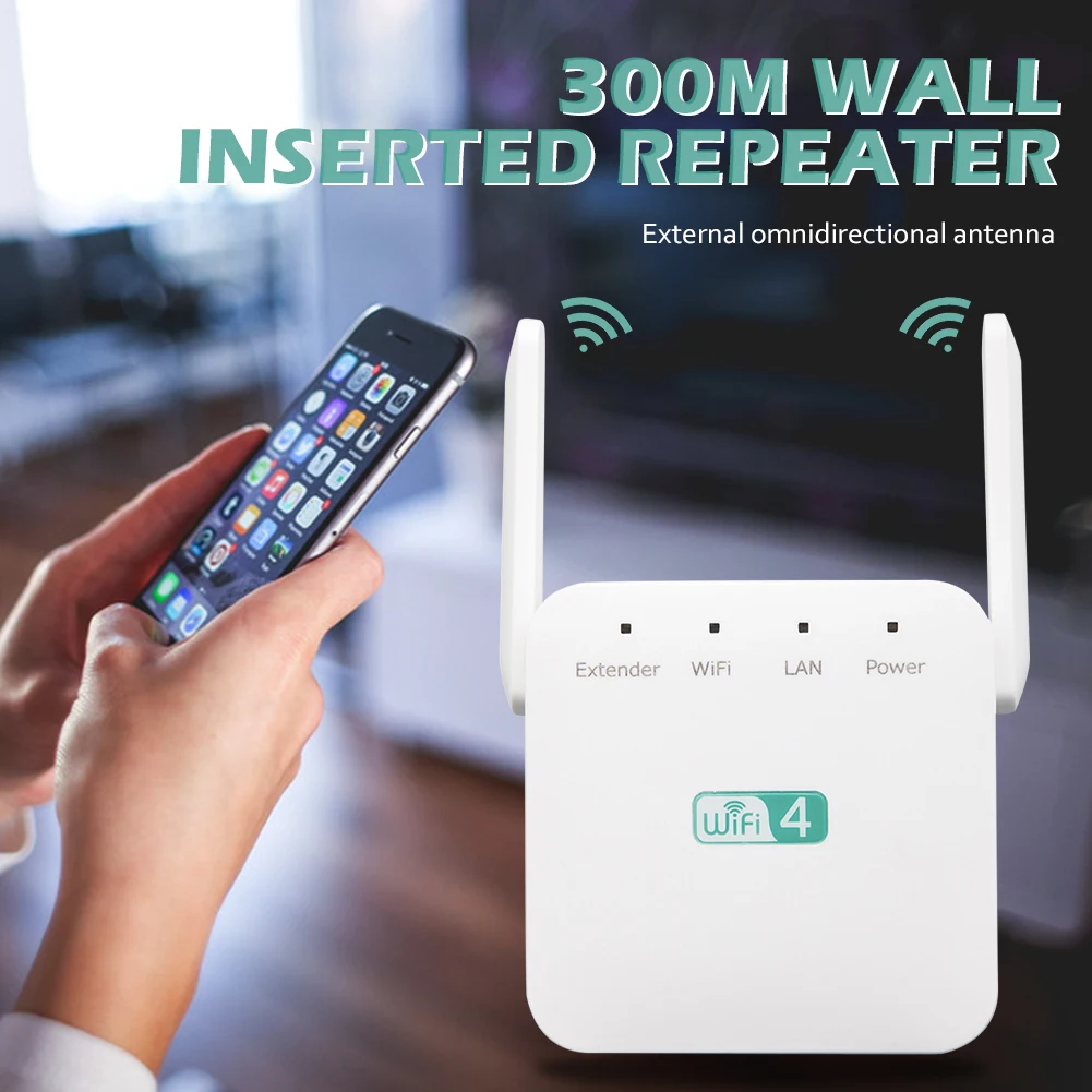 2.4GHz Wireless Repeater Booster Wall Plug 2 High Gain Antennas for Home 300Mbps WiFi Repeater Support Repeater/Router/AP Mode
2.4GHz Wireless Repeater Booster Wall Plug 2 High Gain Antennas for Home 300Mbps WiFi Repeater Support Repeater/Router/AP Mode