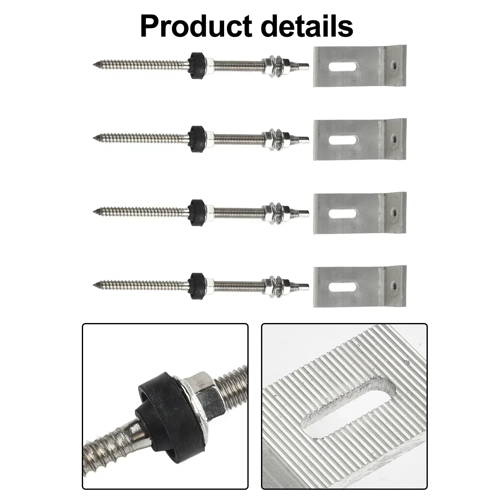 Brackets Pole Screws L Angle PV Roof Fixture Sheet Metal Sliver +stainless Steel 200/250mm 4 Sets Aluminium Alloy Solar
Brackets Pole Screws L Angle PV Roof Fixture Sheet Metal Sliver +stainless Steel 200/250mm 4 Sets Aluminium Alloy Solar