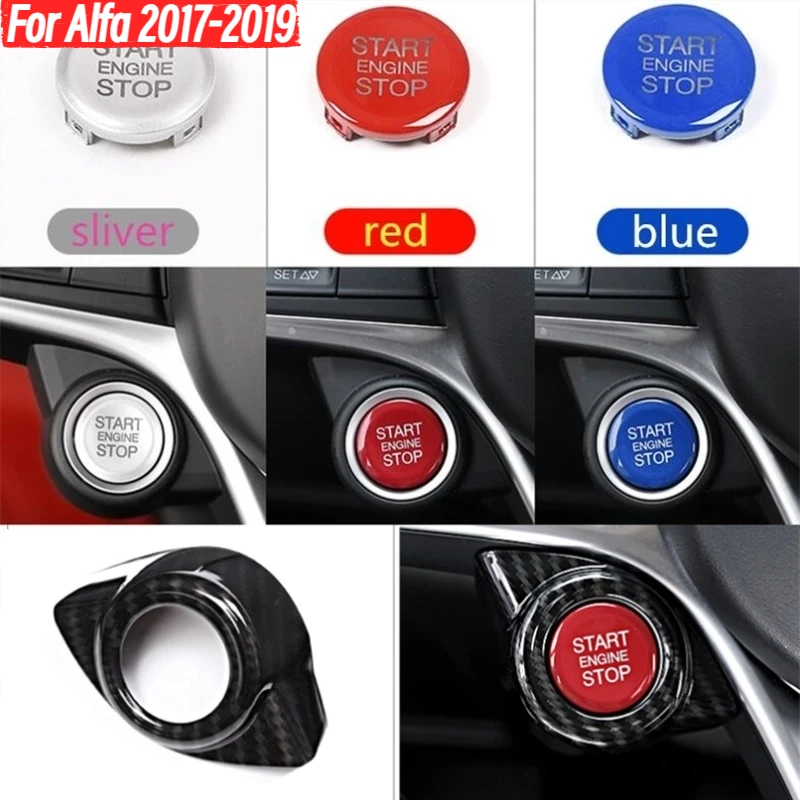 Replace Ignition Switch For Alfa Romeo Stelvio Giulia Car Engine Start Stop Button Keyless System Cover Frame Trim Accessories