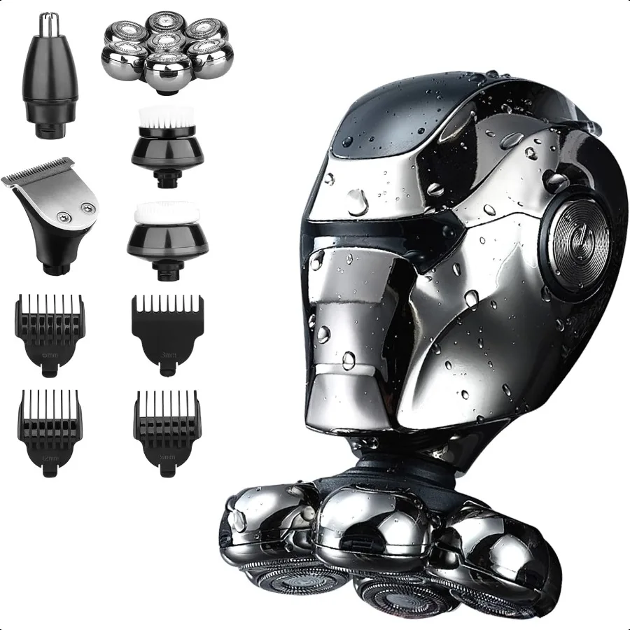 Electric Shaver for Bald Men 6 in 1 Floating Head Razor with Nose Hair Sideburns Trimmer Face Brush Upgrade 7D Electric Razor f
Electric Shaver for Bald Men 6 in 1 Floating Head Razor with Nose Hair Sideburns Trimmer Face Brush Upgrade 7D Electric Razor f