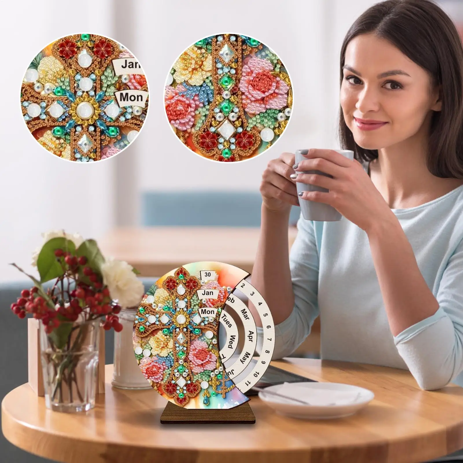 Wooden Desk Calendar 3D Rhinestone Art Wooden Perpetual Calendar Kits Home Decoration Desktop Stand For School Apartment
Wooden Desk Calendar 3D Rhinestone Art Wooden Perpetual Calendar Kits Home Decoration Desktop Stand For School Apartment