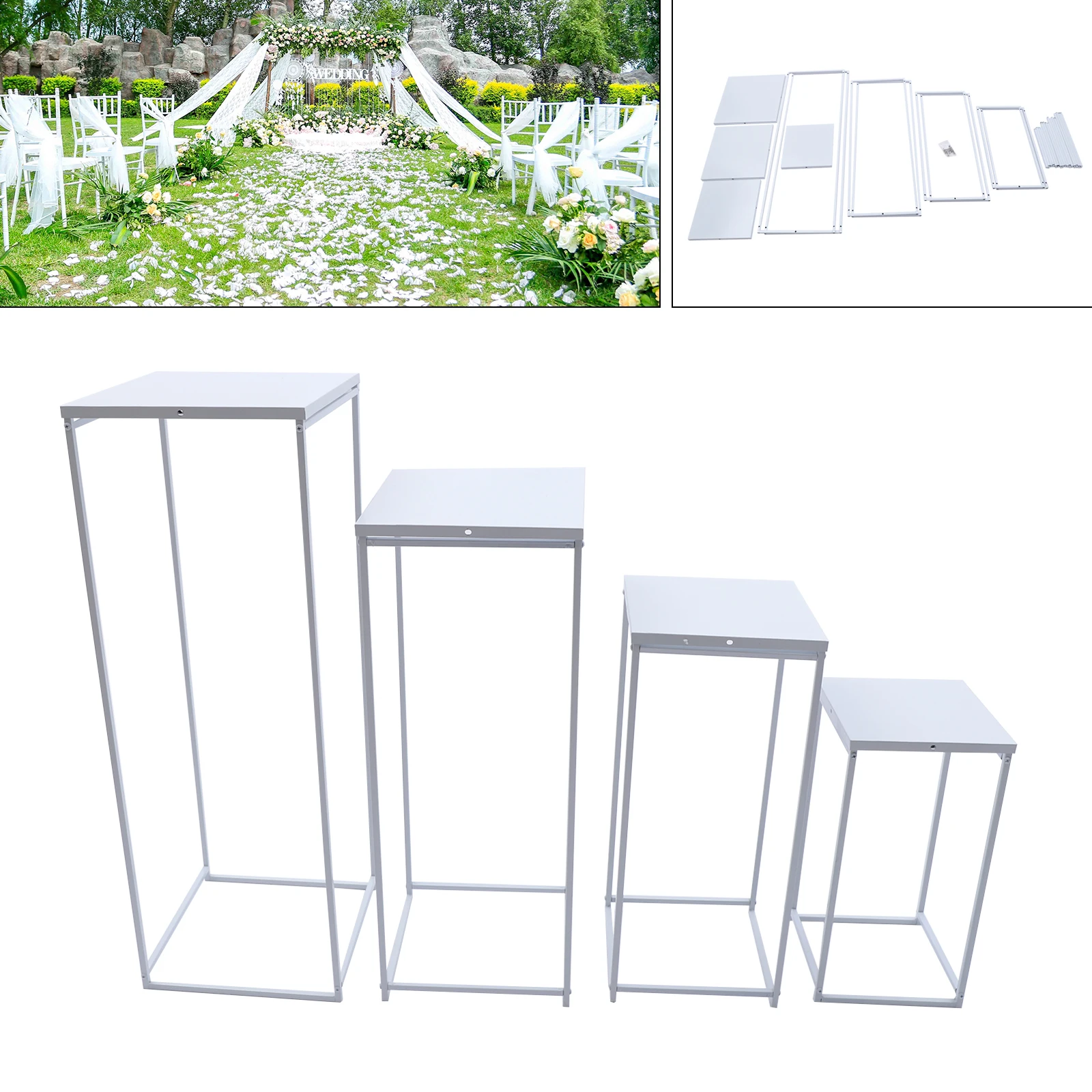 4Pcs Wedding Flower Stand Metal Plate, Floor Vase Column Geometric Centerpieces for Table Arrangement Event Reception Decoration
4Pcs Wedding Flower Stand Metal Plate, Floor Vase Column Geometric Centerpieces for Table Arrangement Event Reception Decoration