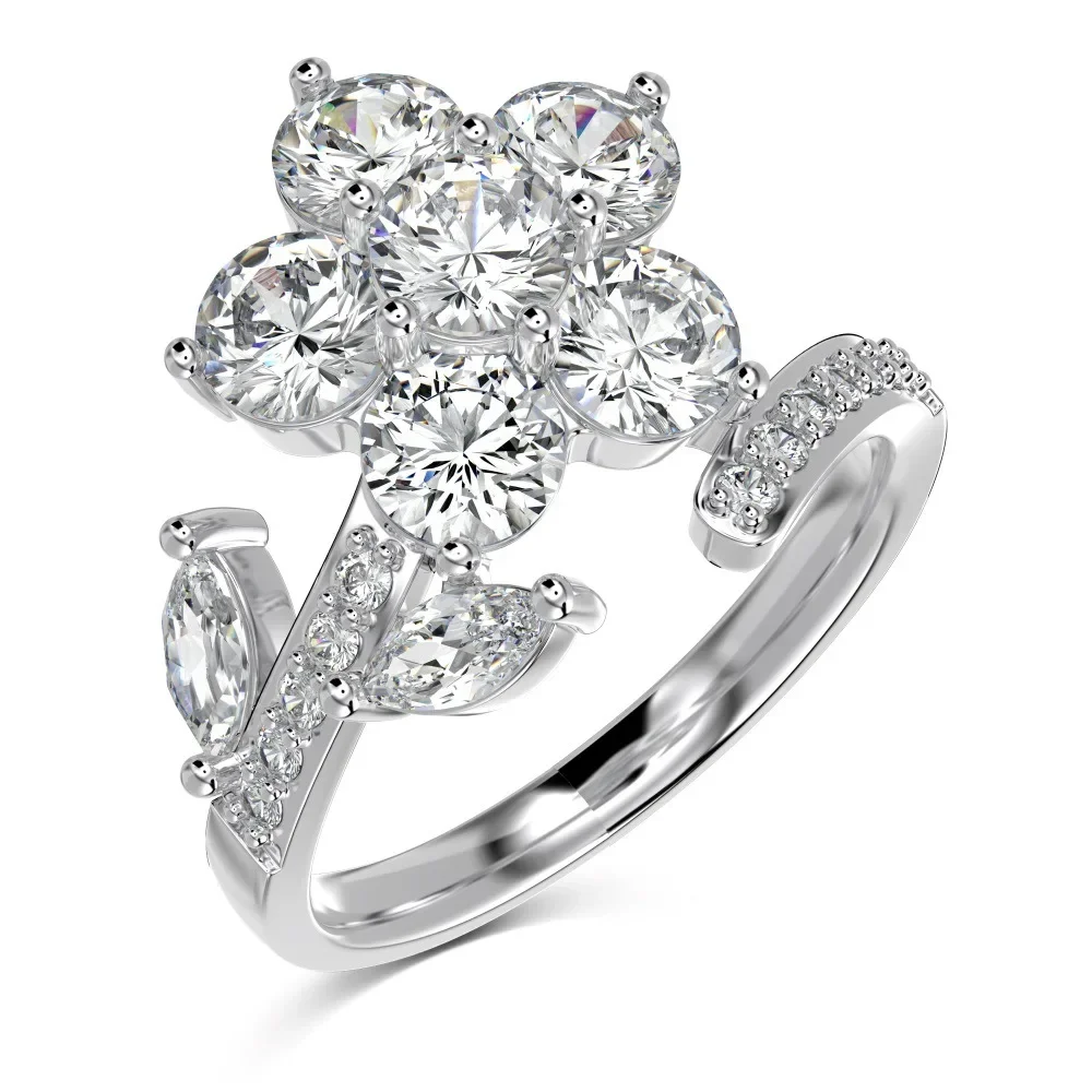 Japanese and Korean Light Luxury New S925 Pure Silver Ring for Women with A Flower Shaped Zircon Inlaid Design
Japanese and Korean Light Luxury New S925 Pure Silver Ring for Women with A Flower Shaped Zircon Inlaid Design