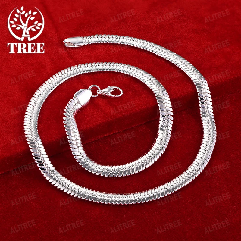 8mm 925 Sterling Silver Flat Side Chain Snake Chain Necklace Men Fashion Trendy Jewelry Women Birthday Party Gift Accessories
8mm 925 Sterling Silver Flat Side Chain Snake Chain Necklace Men Fashion Trendy Jewelry Women Birthday Party Gift Accessories