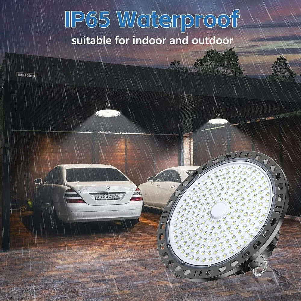 200W High Bay LED Light 28000LM Energy Efficient Industrial UFO Shop Lights 6500K IP65 Waterproof 6.56FT Cable Metal Chain
200W High Bay LED Light 28000LM Energy Efficient Industrial UFO Shop Lights 6500K IP65 Waterproof 6.56FT Cable Metal Chain