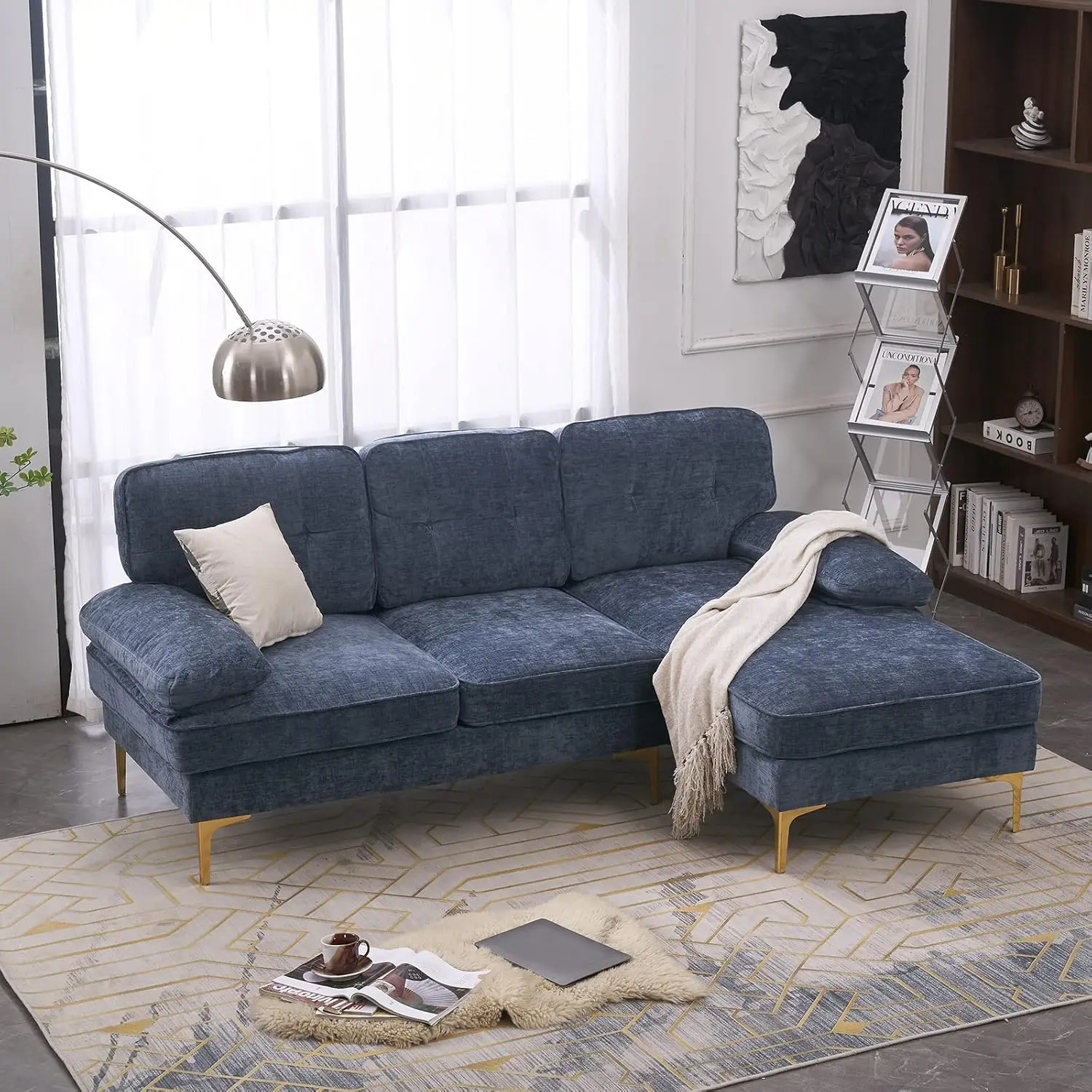 Sectional Sofa 83"" L-Shape Sofa Couch 3-Seat Couch With Chaise Chenillefabric Upholstered For Living Room, Apartment, Office,
Sectional Sofa 83"" L-Shape Sofa Couch 3-Seat Couch With Chaise Chenillefabric Upholstered For Living Room, Apartment, Office,