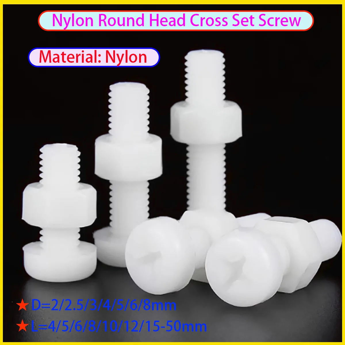 White Nylon Two-piece Cross Nut Set with Countersunk Flat Head Bolt and Hexagonal Nut Combination
White Nylon Two-piece Cross Nut Set with Countersunk Flat Head Bolt and Hexagonal Nut Combination