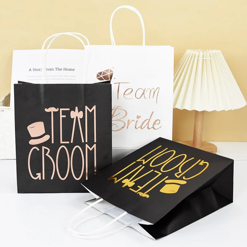 3/1Pc Large Team Groom And Team Bride Paper Bag Bride Shower Wedding Party Gifts Packaging Handbag for Guest Gift Favor Supplies
3/1Pc Large Team Groom And Team Bride Paper Bag Bride Shower Wedding Party Gifts Packaging Handbag for Guest Gift Favor Supplies