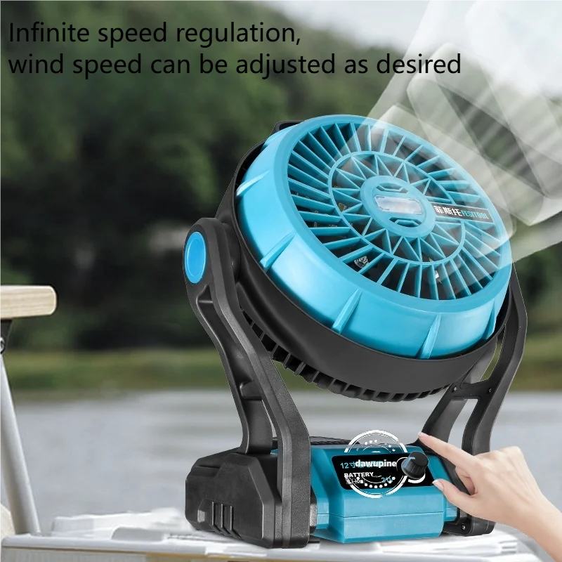 Cordless Electric Fan Portable Outdoor Camping Lighting Table Desktop Fan For Makita 18V Lomvum Zhipu Hongsong Li-ion Battery
Cordless Electric Fan Portable Outdoor Camping Lighting Table Desktop Fan For Makita 18V Lomvum Zhipu Hongsong Li-ion Battery