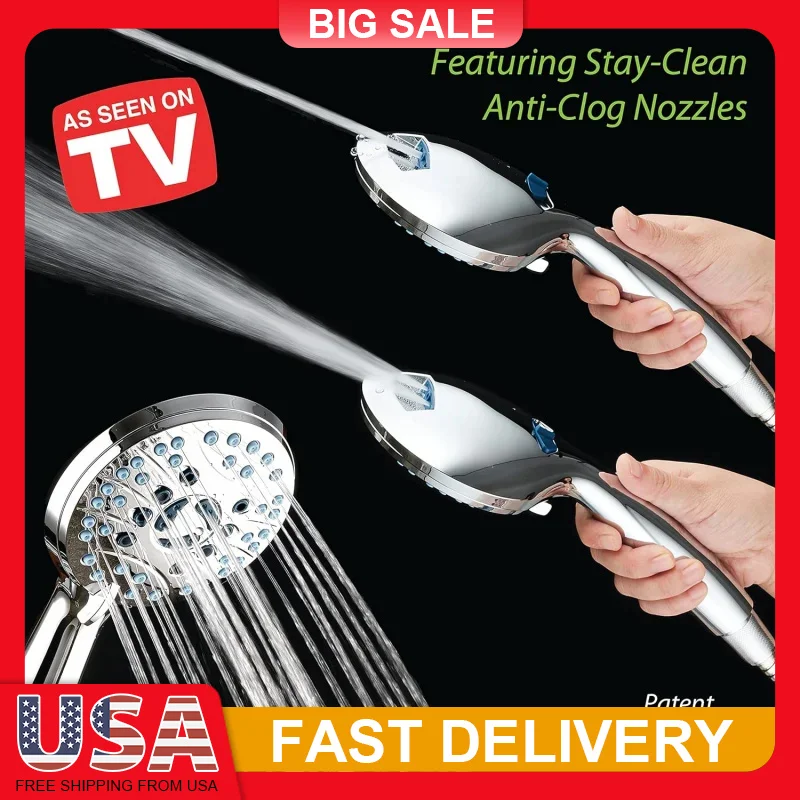 High Pressure Shower Head 8 Mode Handheld with Power Wash Anti Clog Nozzles 6ft Hose for Bathroom Cleaning Pets Tub Tile
High Pressure Shower Head 8 Mode Handheld with Power Wash Anti Clog Nozzles 6ft Hose for Bathroom Cleaning Pets Tub Tile
