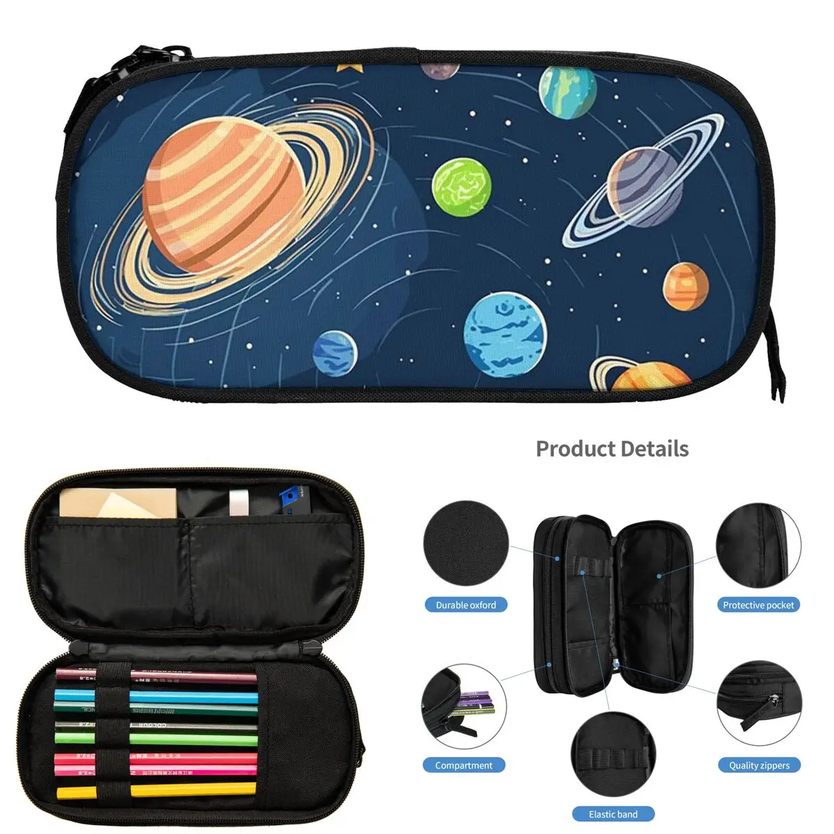 Solar System Space Planets Universe Pencil Cases for Student Gifts Pen Box Pencil Bag Big Capacity Pencil Pouch
Solar System Space Planets Universe Pencil Cases for Student Gifts Pen Box Pencil Bag Big Capacity Pencil Pouch