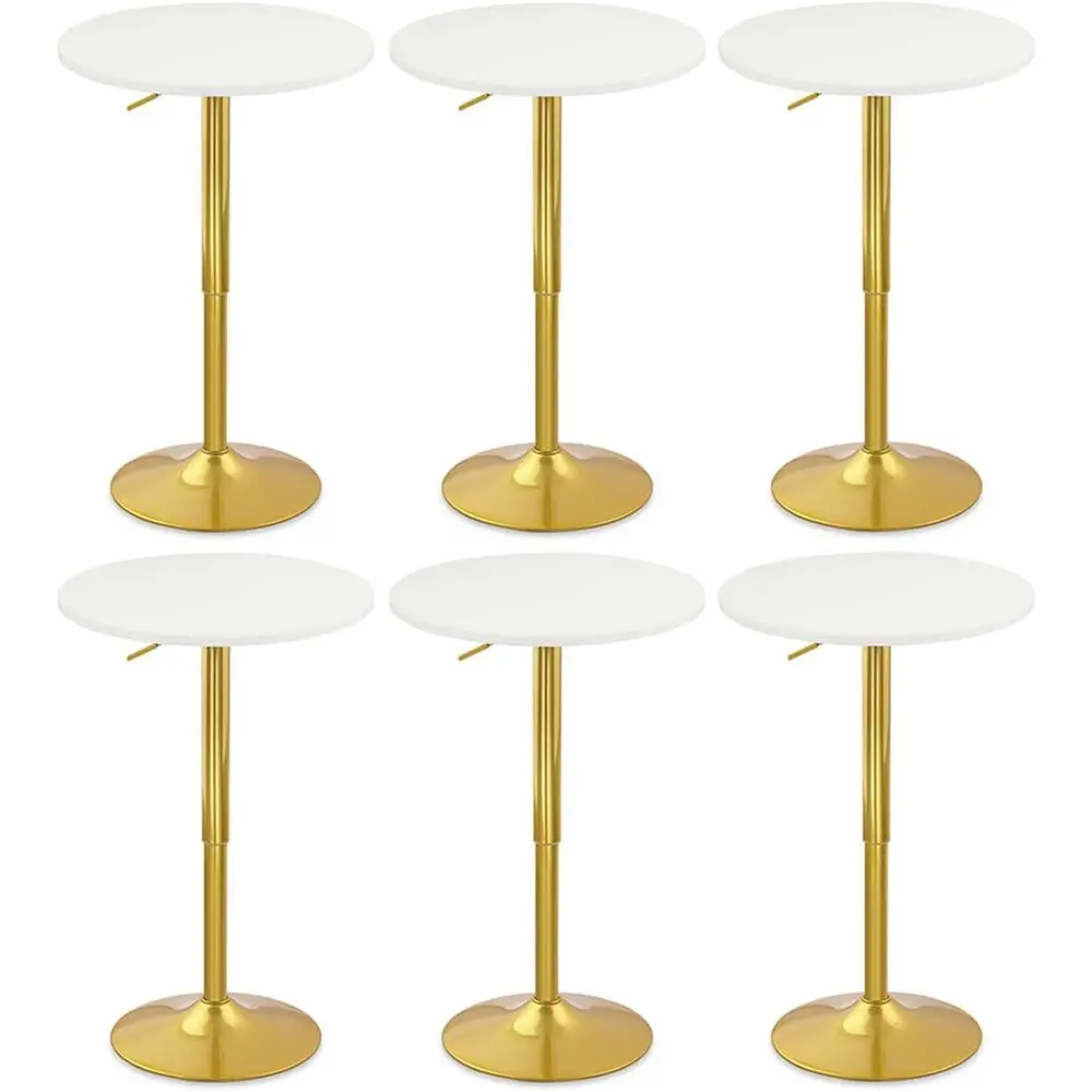 6-Piece Adjustable Height Bistro Table Set, 26-36 Swivel High Top, Gold Base, Suitable for Home, Party, Restaurant Use, White
6-Piece Adjustable Height Bistro Table Set, 26-36 Swivel High Top, Gold Base, Suitable for Home, Party, Restaurant Use, White