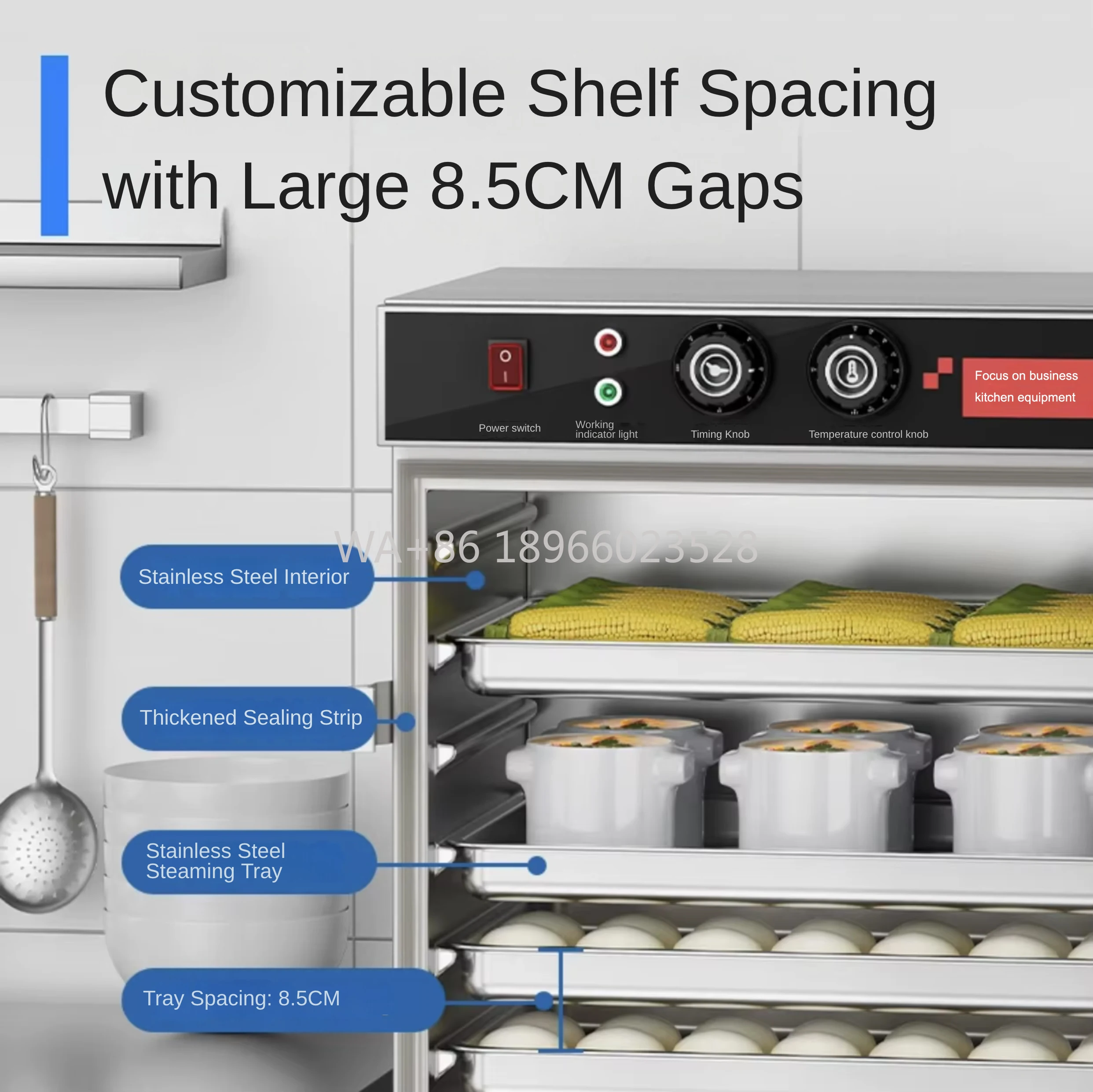 Стальная пароварка Ресторан Промышленная фабрика отелей Лучшие 24 лотка Коммерческий шкаф для пропаривания риса Электричество Нержавеющая сталь
Стальная пароварка Ресторан Промышленная фабрика отелей Лучшие 24 лотка Коммерческий шкаф для пропаривания риса Электричество Нержавеющая сталь
