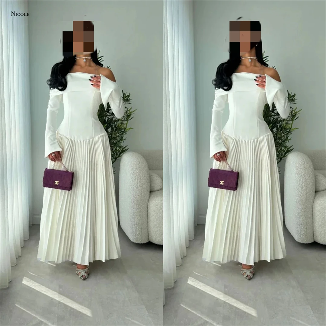 Nicole Line A Robes De Cocktail Evening Dress Woman Custom Made Formal Dresses D/party Off-shoulder Luxury Prom Dresses 2025
Nicole Line A Robes De Cocktail Evening Dress Woman Custom Made Formal Dresses D/party Off-shoulder Luxury Prom Dresses 2025