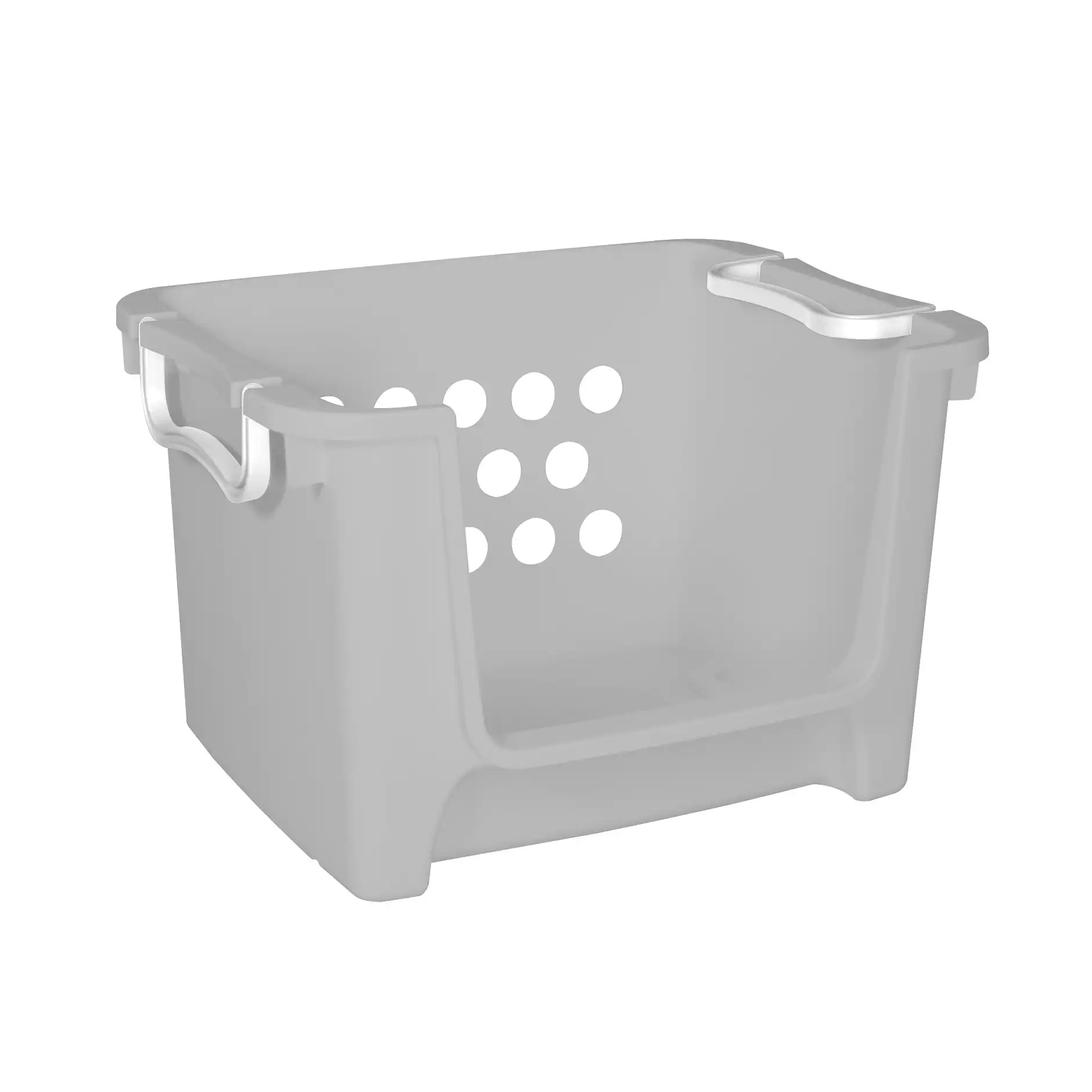 Grey Stackable Toy Bin with Handles, Open Front Design for Kids
Grey Stackable Toy Bin with Handles, Open Front Design for Kids