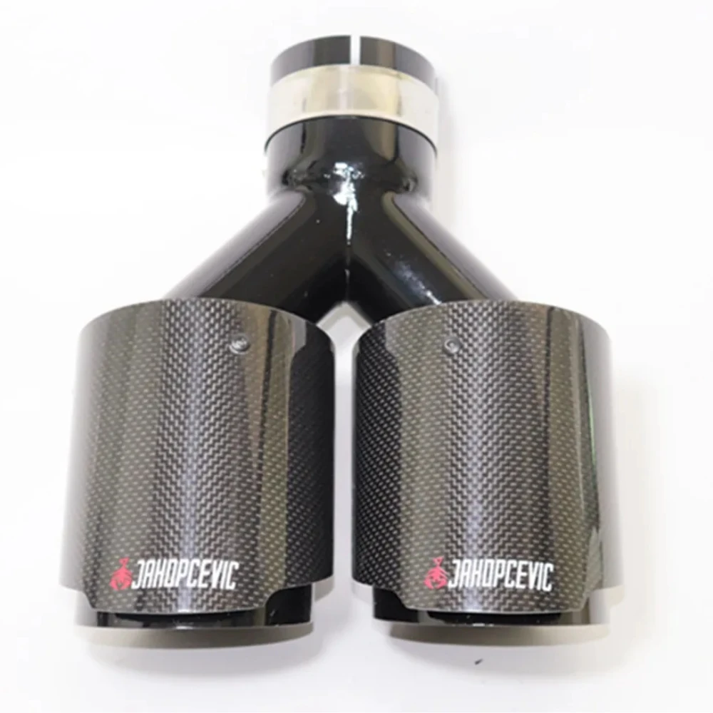 Car Carbon Fiber Glossy Muffler Tip Y Shape Double Exit Exhaust Pipe Mufflers Nozzle Decoration Universal Stainless Black
Car Carbon Fiber Glossy Muffler Tip Y Shape Double Exit Exhaust Pipe Mufflers Nozzle Decoration Universal Stainless Black