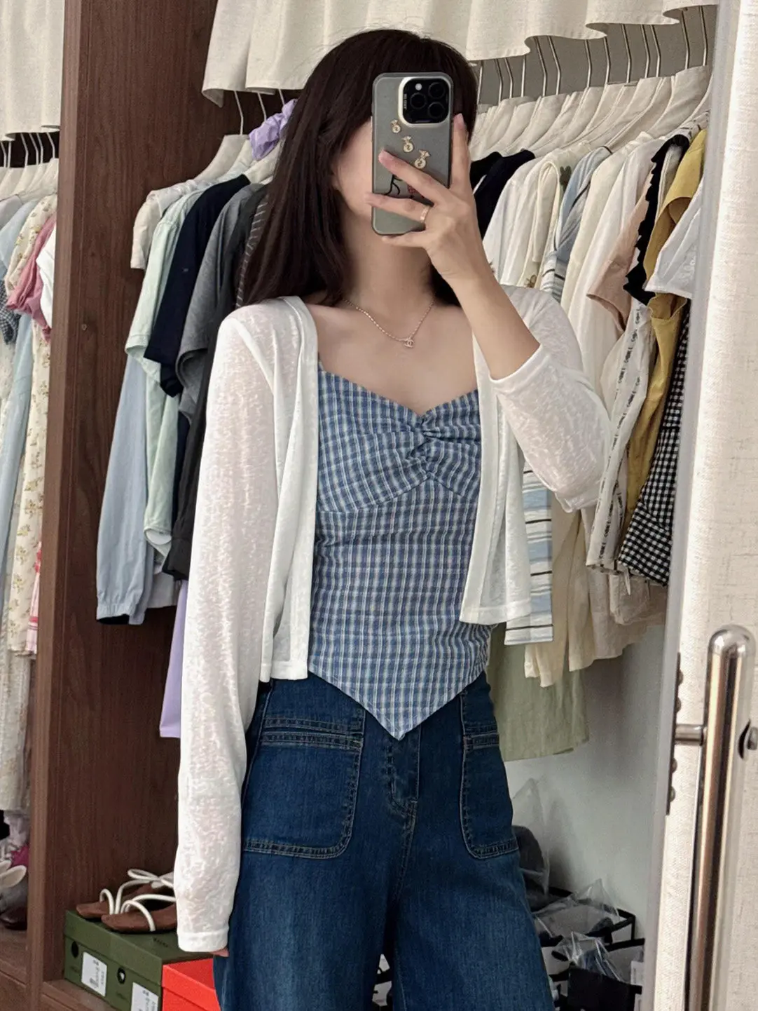Faionable Ladylike Plaid Strap Knitted Top Women's Spring New Design Sensation Thin Open Cardigan Trendy ort Length
Faionable Ladylike Plaid Strap Knitted Top Women's Spring New Design Sensation Thin Open Cardigan Trendy ort Length