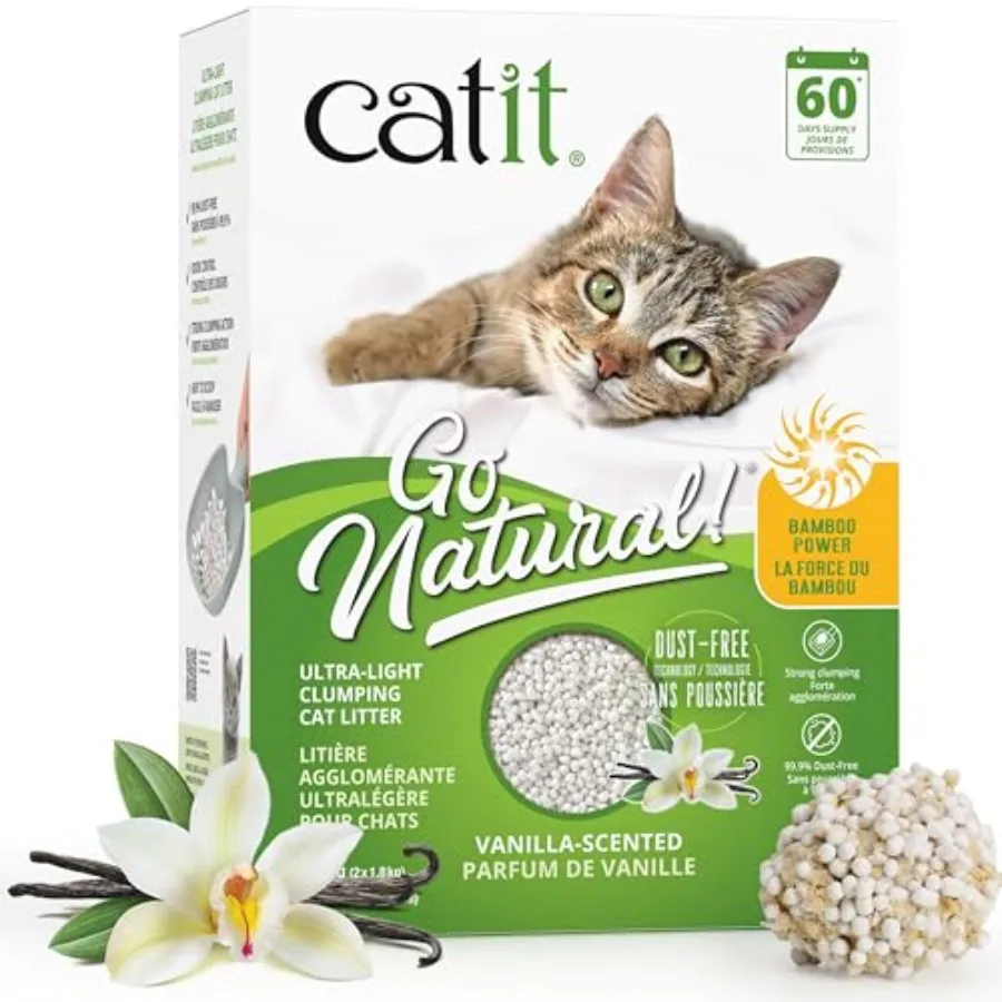 Go Natural Ultra-Light Clumping Cat Litter Bamboo Pellets Dust-Free Lightweight Compostable Vanilla Scent Soft on Paws Deodoriz
Go Natural Ultra-Light Clumping Cat Litter Bamboo Pellets Dust-Free Lightweight Compostable Vanilla Scent Soft on Paws Deodoriz