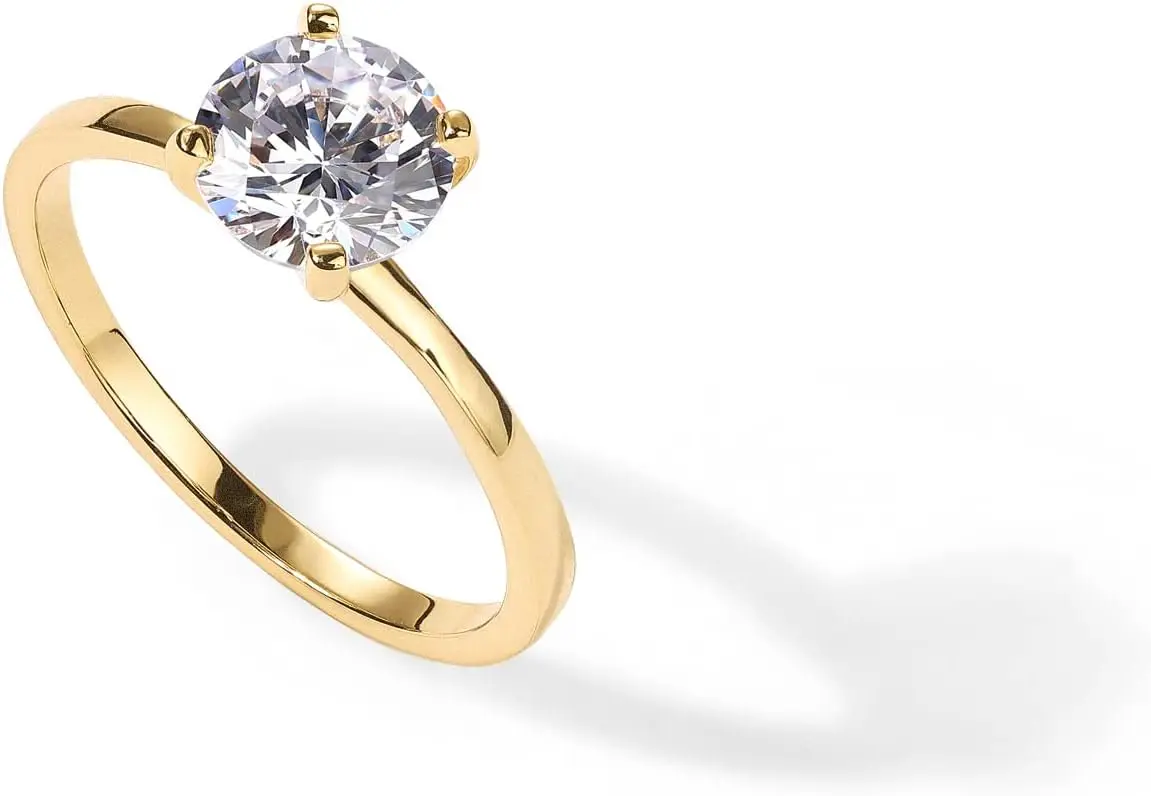 PAVOI 18K Sterling Silver Gold Round Cut Solitare 1.5 CT Moissanite Engagement Rings for Women
PAVOI 18K Sterling Silver Gold Round Cut Solitare 1.5 CT Moissanite Engagement Rings for Women