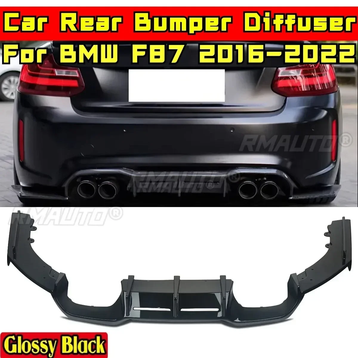 F87 Rear Bumper Diffuser Glossy Black V Style Bumper Lip Spoiler Diffuser Body Kit For BMW F87 2016-2022 Car Accessories
F87 Rear Bumper Diffuser Glossy Black V Style Bumper Lip Spoiler Diffuser Body Kit For BMW F87 2016-2022 Car Accessories