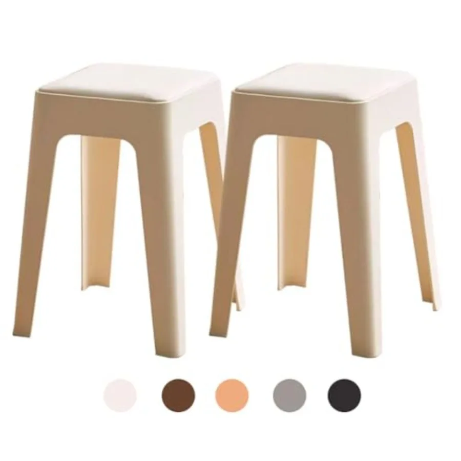 18inch Stackable Stool Set of 2/4/6, Backless Small Space Dining Chair/Stool with Cushion, Lightweight Non-Slip Plastic Stool f
18inch Stackable Stool Set of 2/4/6, Backless Small Space Dining Chair/Stool with Cushion, Lightweight Non-Slip Plastic Stool f