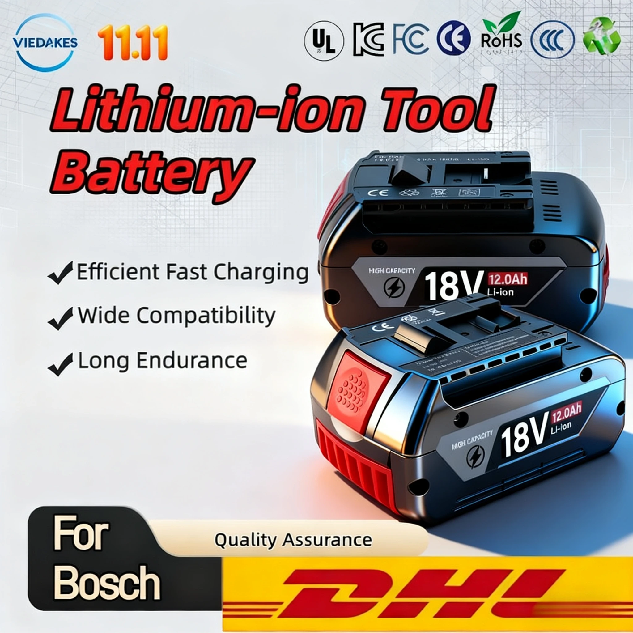 ⭐Original for bosch 18v battery adapter 18650 lithium battery Rechargeable buit-in BMS and Charger High-Performance
⭐Original for bosch 18v battery adapter 18650 lithium battery Rechargeable buit-in BMS and Charger High-Performance