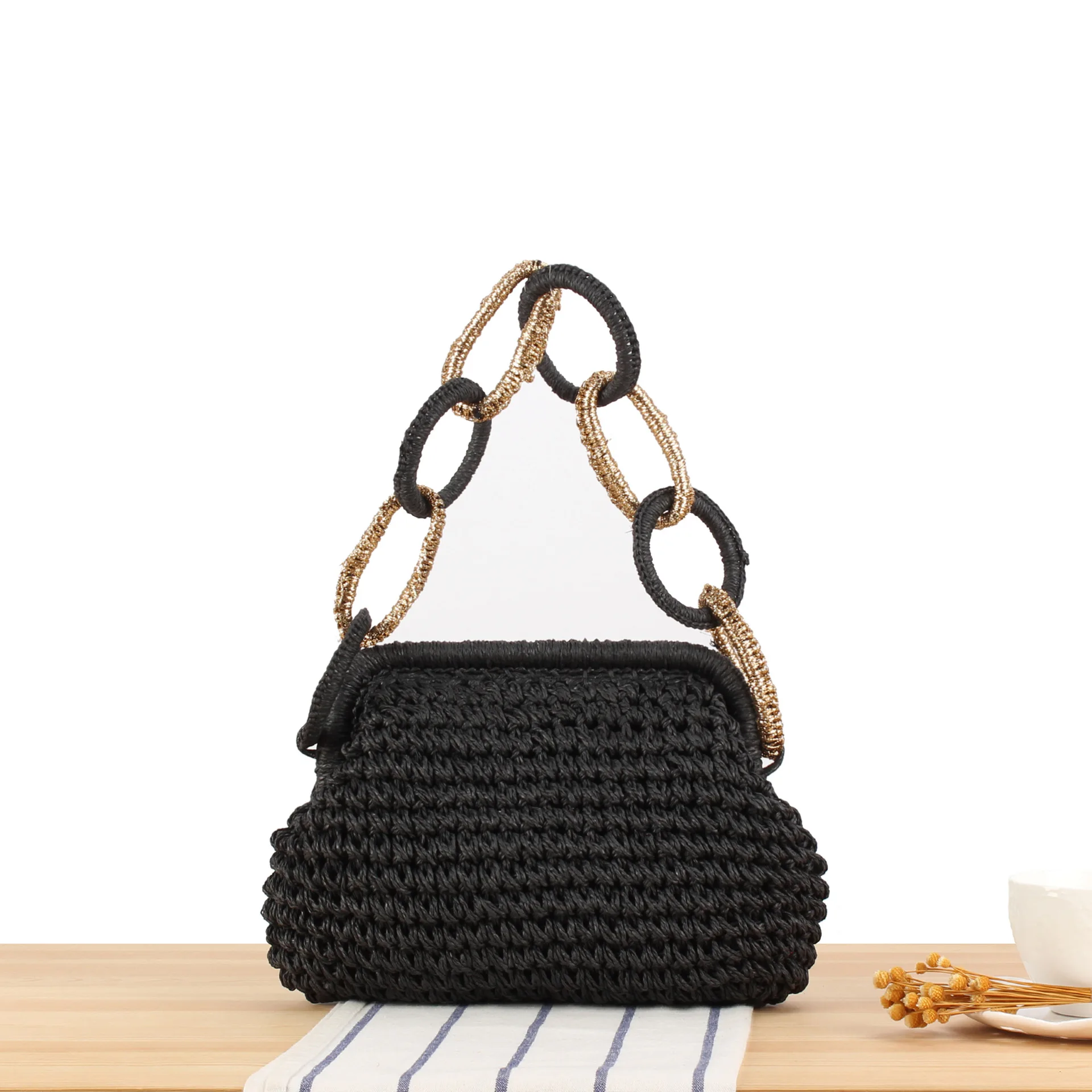 Fashion Clip Shell Straw Bag Papper Casual Paper Woven Women Shoulder Bags Handmade Summer Beach Handbag Clucth Bag for Vacation
Fashion Clip Shell Straw Bag Papper Casual Paper Woven Women Shoulder Bags Handmade Summer Beach Handbag Clucth Bag for Vacation