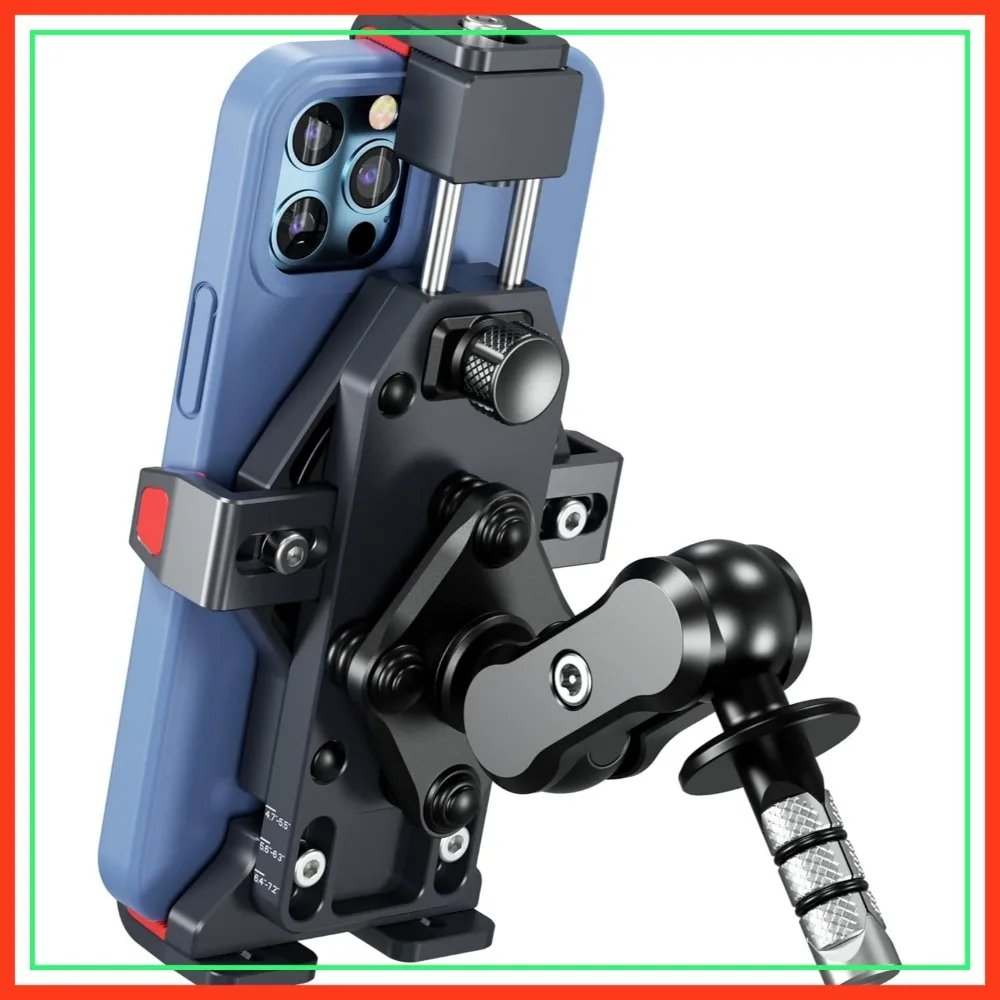 Motorcycle Fork Stem Phone Mount with Vibration Dampener & Lock, Adjustable for 4.7''-7.2'' Phones, Aluminum Alloy
Motorcycle Fork Stem Phone Mount with Vibration Dampener & Lock, Adjustable for 4.7''-7.2'' Phones, Aluminum Alloy