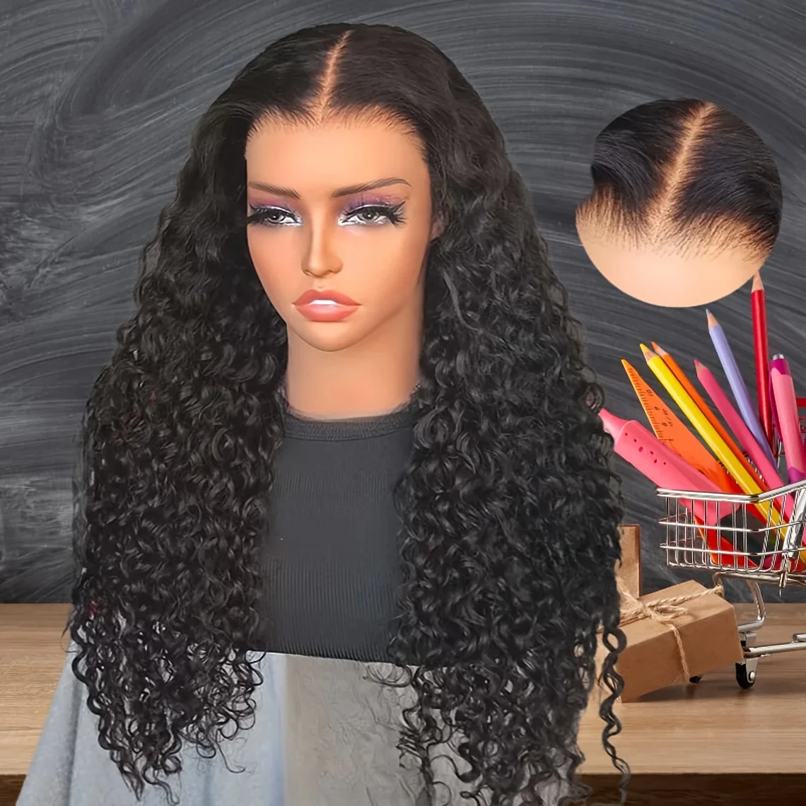 Soft Long 26Inch Glueless Natural Black 180Density Kinky Curly Lace Front Wig For Women Baby Hair Synthetic Preplucked
Soft Long 26Inch Glueless Natural Black 180Density Kinky Curly Lace Front Wig For Women Baby Hair Synthetic Preplucked