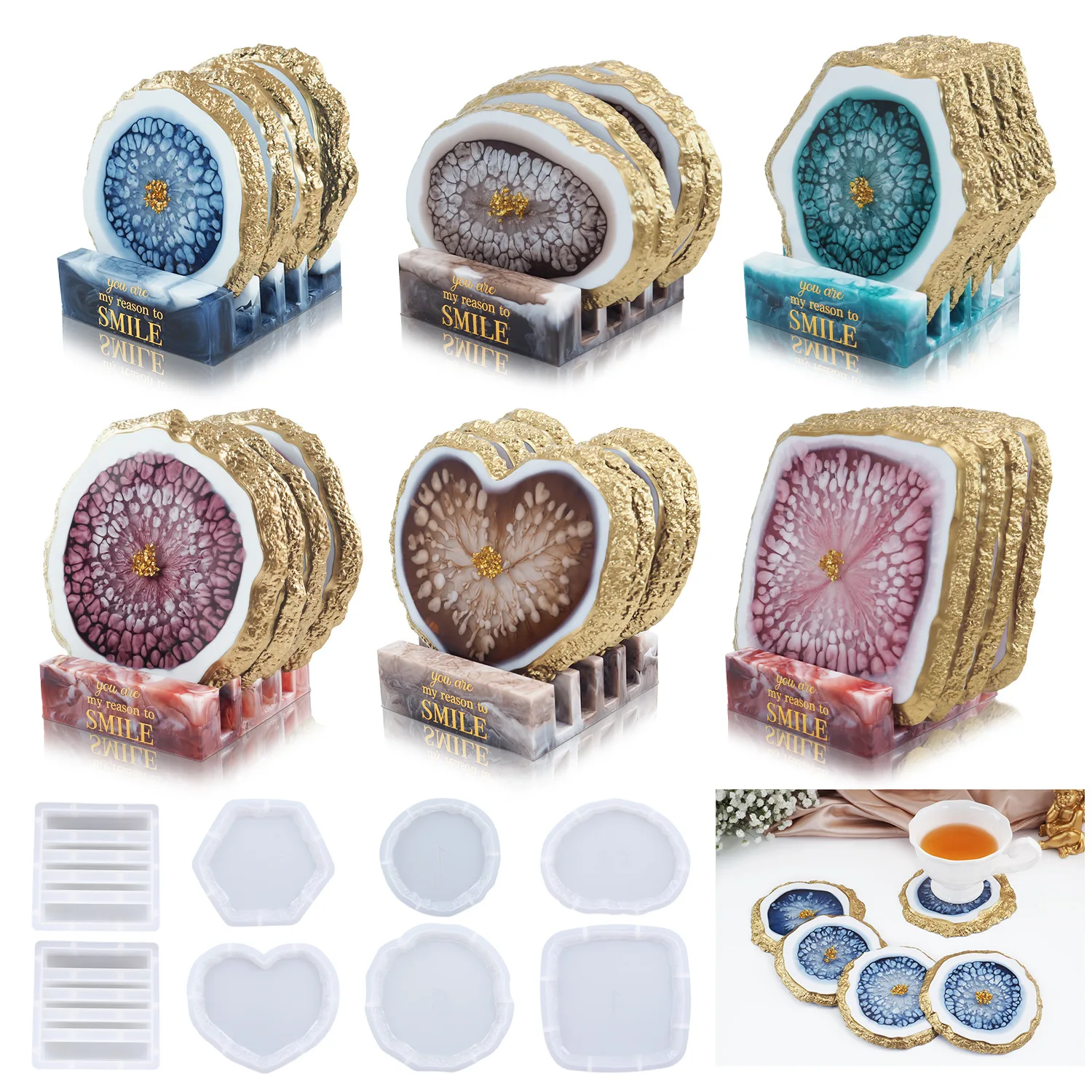 Mineral Edge Irregular Coaster Box Coaster Set Mirror Silicone Mold DIY Crystal Epoxy Resin Mold
Mineral Edge Irregular Coaster Box Coaster Set Mirror Silicone Mold DIY Crystal Epoxy Resin Mold