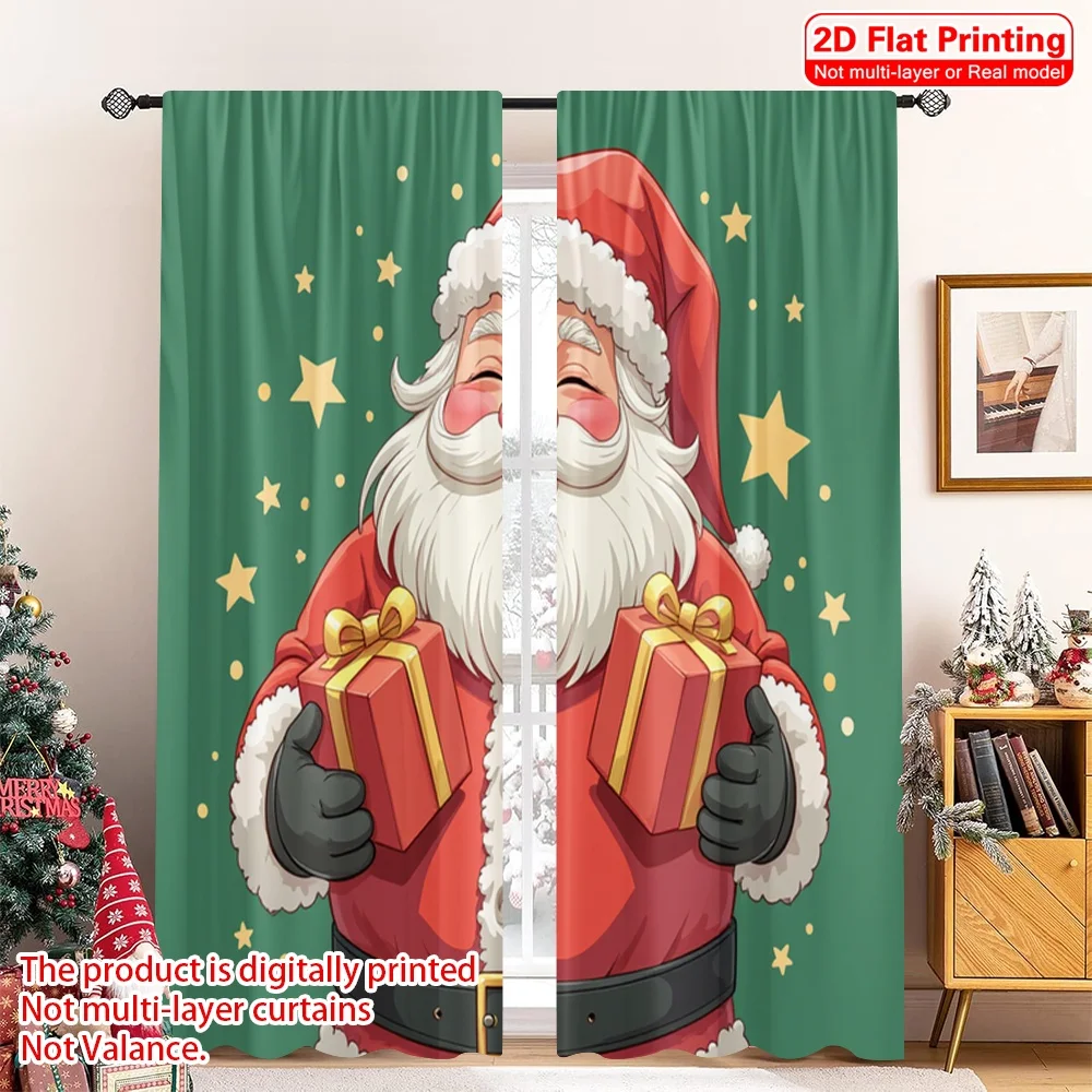 2pcs 2D flat printing Merry Christmas Party Curtains Black Santa Gifts Christmas Holiday Polyester Fabric Without Electricity
2pcs 2D flat printing Merry Christmas Party Curtains Black Santa Gifts Christmas Holiday Polyester Fabric Without Electricity