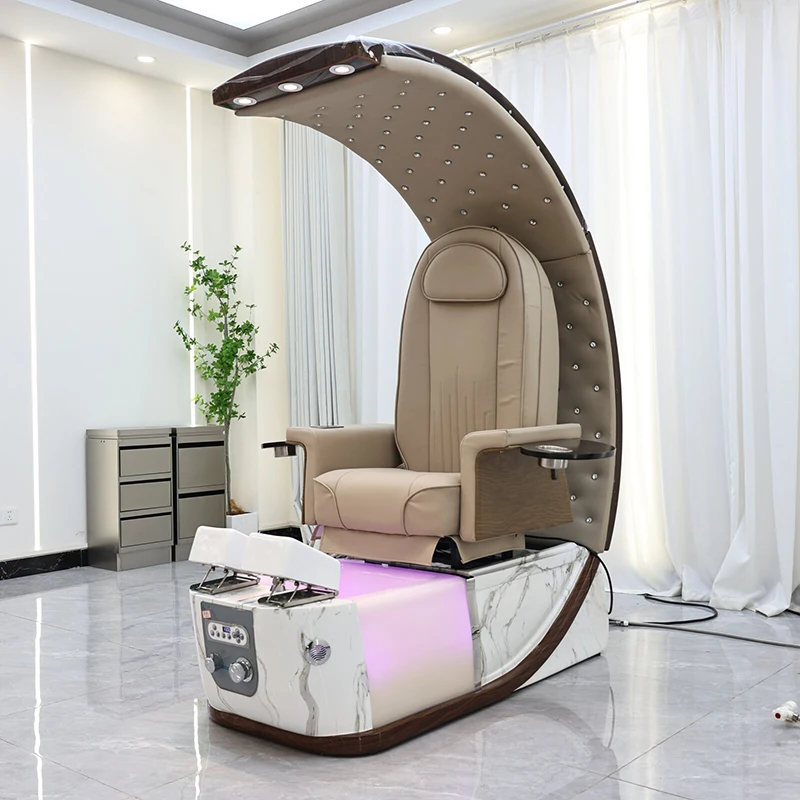 Luxurious Beige Leather Nail Salon Equipment Human Touch Foot Care Chair Electric Reclining Pedicure Spa Chair With Magnetic Jet
Luxurious Beige Leather Nail Salon Equipment Human Touch Foot Care Chair Electric Reclining Pedicure Spa Chair With Magnetic Jet