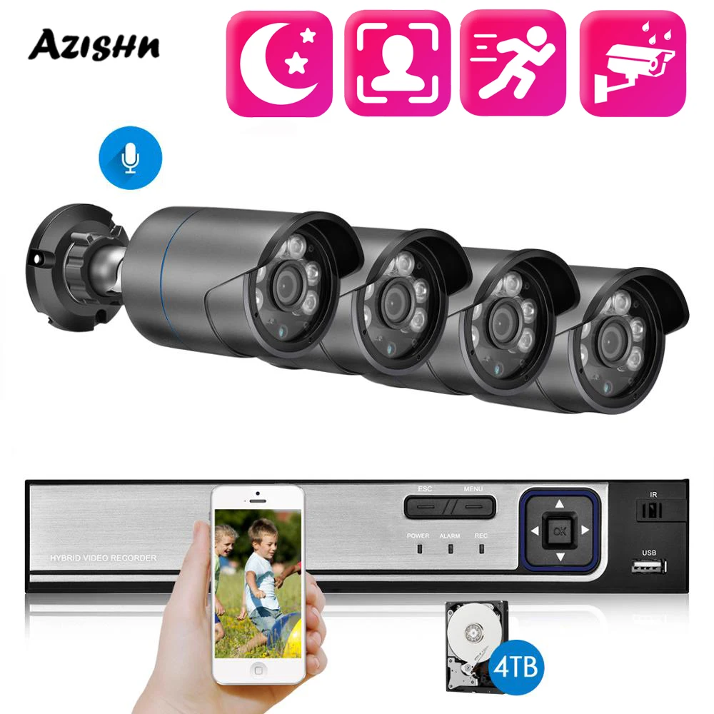 AZISHN 4CH Outdoor Video Security Surveillance POE IP Camera Waterproof Night Vision Audio Kit
AZISHN 4CH Outdoor Video Security Surveillance POE IP Camera Waterproof Night Vision Audio Kit