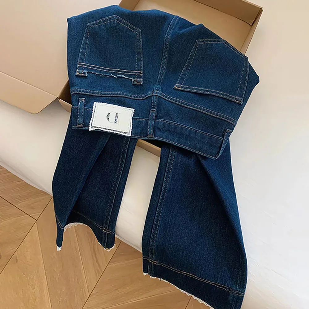 Lace Edge Ankle-length Jeans Women's Straight Cigarette Pants Fashion High Waist Slim Blue Cropped Jeans Wide Leg Denim Pants
Lace Edge Ankle-length Jeans Women's Straight Cigarette Pants Fashion High Waist Slim Blue Cropped Jeans Wide Leg Denim Pants