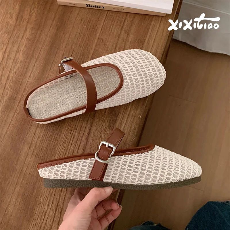 XIXITIAO Women‘s Woven Sandals Flat Summer Breathable Mesh Openwork Shoes Square Toe MaryJane Comfortable Slip On Sandals Female
XIXITIAO Women‘s Woven Sandals Flat Summer Breathable Mesh Openwork Shoes Square Toe MaryJane Comfortable Slip On Sandals Female