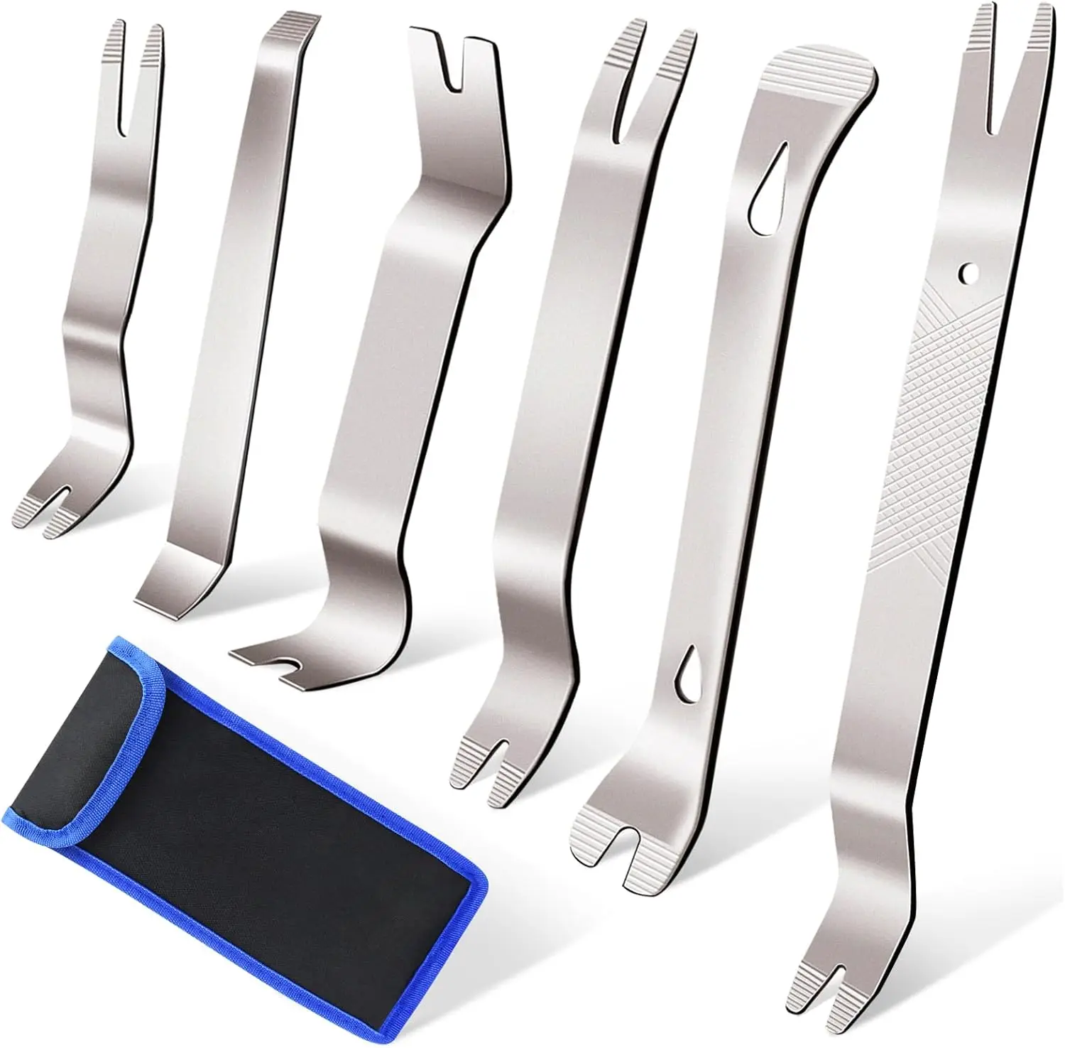 6pcs Metal Trim Removal Tool, Auto Pry Tool Kit Trim Removal Tool Set for Vehicle Door Panel (Silver)
6pcs Metal Trim Removal Tool, Auto Pry Tool Kit Trim Removal Tool Set for Vehicle Door Panel (Silver)