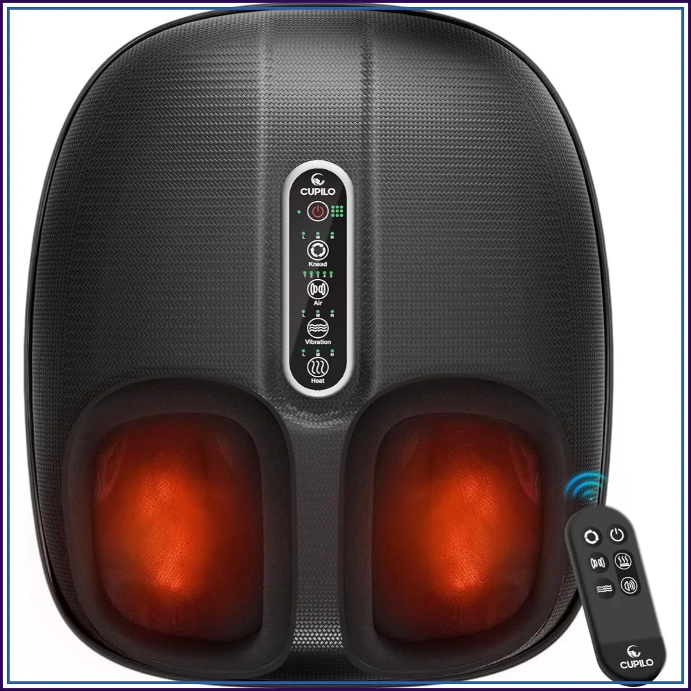 Shiatsu Foot Massager with Heat & Remote, 5 Compression Levels for Plantar Fasciitis, Tired Feet, Ideal Gift for Seniors, Officer, Dad
Shiatsu Foot Massager with Heat & Remote, 5 Compression Levels for Plantar Fasciitis, Tired Feet, Ideal Gift for Seniors, Officer, Dad