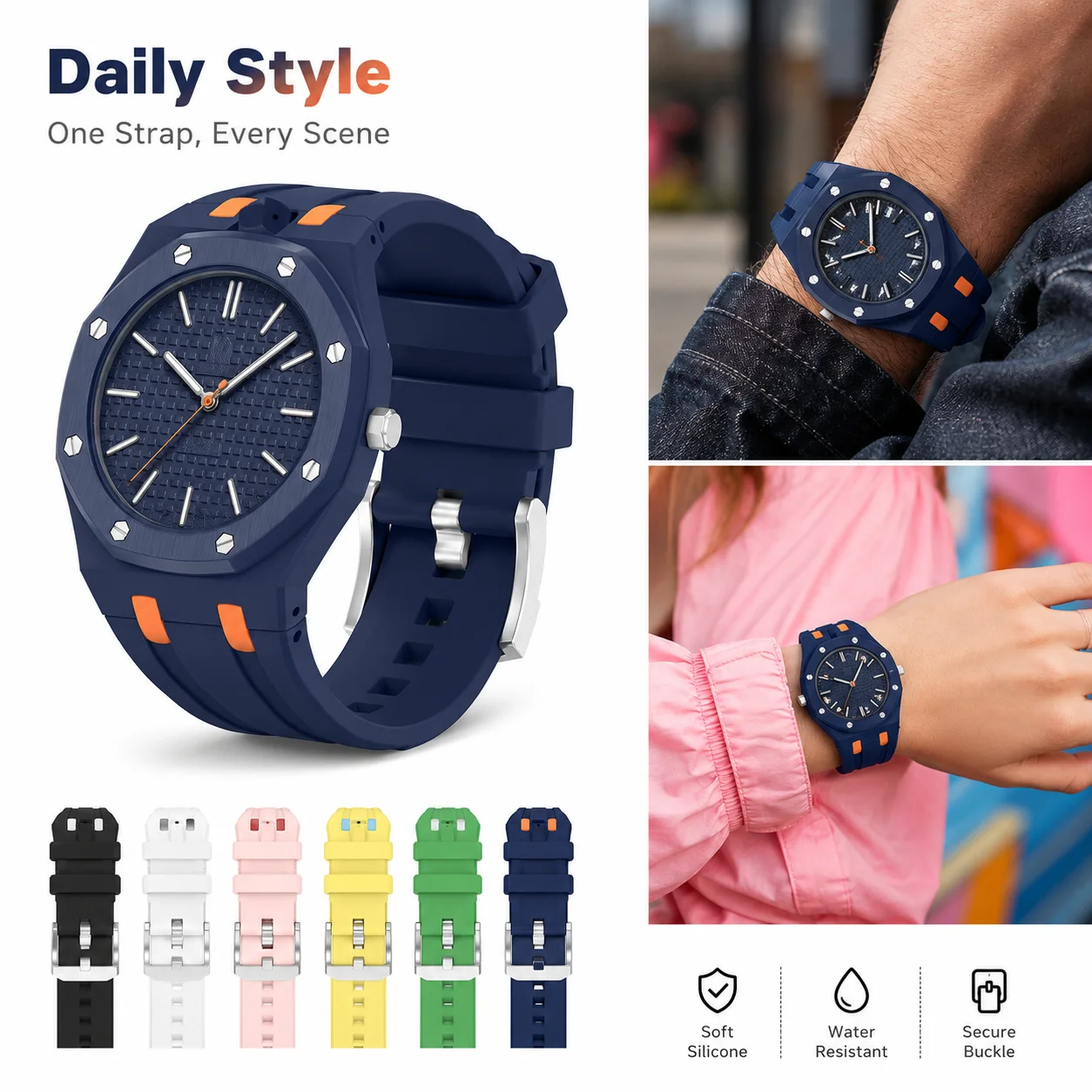 For Swatch Royal P Watch Band Soft Silicone One Piece Wrist Strap Sweatproof 56 to 85 Inch for Workout Travel Everyday Wear
For Swatch Royal P Watch Band Soft Silicone One Piece Wrist Strap Sweatproof 56 to 85 Inch for Workout Travel Everyday Wear