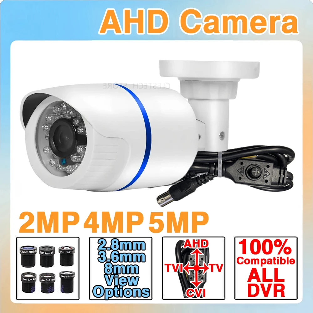ALL DVR Compatible Outdoor Waterproof CVBS/TVI/CVI AHD Camera 4in1 1080P 4MP 5MP 4K Ultra HD Mini With Bracket for Surveillance
ALL DVR Compatible Outdoor Waterproof CVBS/TVI/CVI AHD Camera 4in1 1080P 4MP 5MP 4K Ultra HD Mini With Bracket for Surveillance